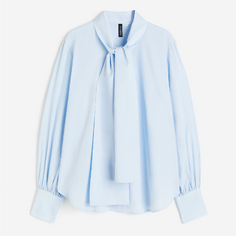 Блузка H&amp;M Bow Collar, светло-серый H&M