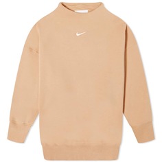 Толстовка Nike Phoenix Fleece Oversized Mockneck, бежевый