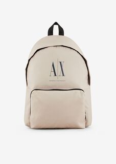 Рюкзак из ткани с логотипом Armani Exchange, бежевый