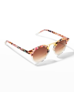 Круглые солнцезащитные очки St. Louis с металлической замочной скважиной - Lotus to Cry KREWE