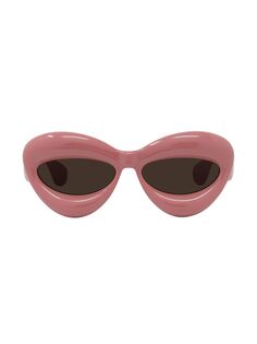 Солнцезащитные очки «кошачий глаз» 55 мм с завышенной талией Loewe, коричневый