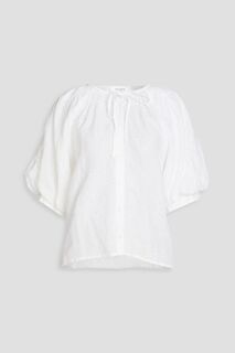 Рубашка из рами со сборками из английской вышивки FRAME, белый