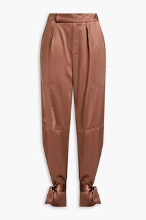 Erato зауженные брюки из шелкового атласа со складками NICHOLAS, коричневый
