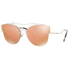 Miu Miu MU 52SS Солнцезащитные очки кошачий глаз, серебристый/зеркально-оранжевый