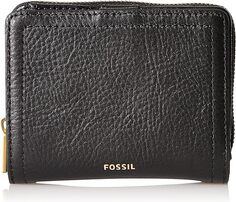 Кошелек Fossil Women&apos;s Logan Leather RFID-Blocking Mini Multifunction Bifold, черный