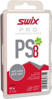 PS8 Красный воск для температуры от 25 до 39 градусов F — 60 г Swix
