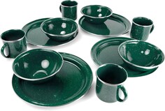 Набор столовых приборов Pioneer с эмалированной посудой GSI Outdoors, зеленый