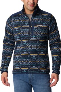 Свитер Weather II флисовый пуловер с молнией до половины - мужской Columbia, синий