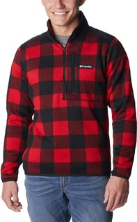 Свитер Weather II флисовый пуловер с молнией до половины - мужской Columbia, красный