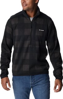 Свитер Weather II флисовый пуловер с молнией до половины - мужской Columbia, черный