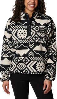 Укороченный флисовый пуловер Helvetia с полукнопками - женский Columbia, черный