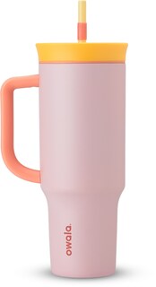 Изолированный стакан FreeSip из нержавеющей стали с запирающейся кнопочной крышкой — 40 эт. унция Owala, розовый