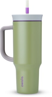 Изолированный стакан FreeSip из нержавеющей стали с запирающейся кнопочной крышкой — 40 эт. унция Owala, зеленый