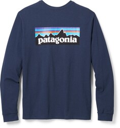 Футболка с длинными рукавами и логотипом P-6 Responsibili — мужская Patagonia, синий