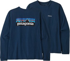 Футболка с длинными рукавами и логотипом P-6 Responsibili — женская Patagonia, синий