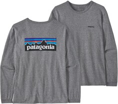 Футболка с длинными рукавами и логотипом P-6 Responsibili — женская Patagonia, серый