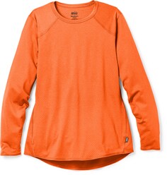 Легкий базовый топ с длинными рукавами и круглым вырезом — женский REI Co-op, оранжевый