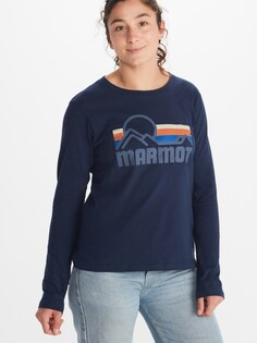 Футболка Coastal с длинными рукавами — женская Marmot, синий