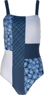 Цельный купальник в стиле пэчворк – женский Nani Swimwear, синий