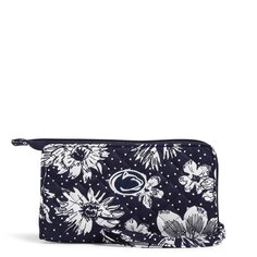 Кошелек Vera Bradley Cotton Collegiate Front Zip With Rfid Protection, темно-синий/белый