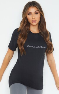 PrettyLittleThing Черная футболка для беременных