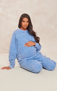 PrettyLittleThing Толстовка оверсайз с круглым вырезом кислотно-синего цвета для беременных