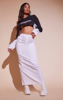 PrettyLittleThing Белая юбка мидакси с двойной молнией Shell