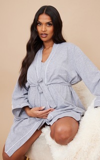 PrettyLittleThing Серый халат для беременных