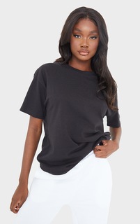 PrettyLittleThing Черная футболка-бойфренд большого размера Tall