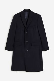 Пальто H&amp;M Wool-blend, темно-синий H&M