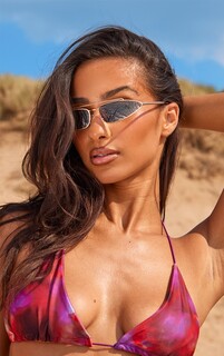 PrettyLittleThing Золотые зеркальные солнцезащитные очки-авиаторы «кошачий глаз»