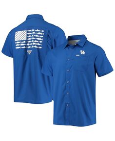 Мужская рубашка на пуговицах PFG Royal Kentucky Wildcats Slack Tide Camp Columbia