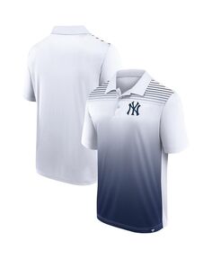 Мужская рубашка-поло белого и темно-синего цвета с логотипом New York Yankees Sandlot Game Fanatics