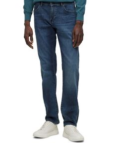 Мужские облегающие легкие джинсы из эластичного денима Hugo Boss