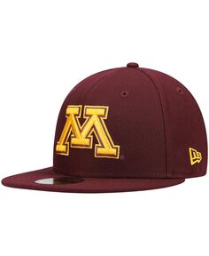 Мужская темно-бордовая приталенная шляпа с логотипом Minnesota Golden Gophers 59FIFTY New Era