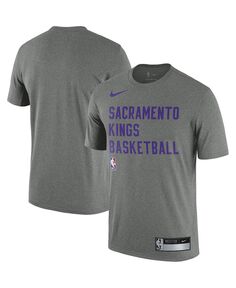 Мужская футболка Heather Grey Sacramento Kings 2023 Sideline Legend Performance Practice Practice Nike