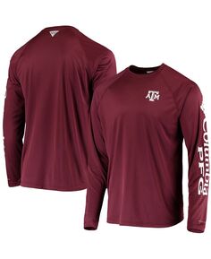 Мужская футболка с длинным рукавом PFG Maroon Texas A M Aggies Terminal Tackle Omni-Shade Columbia