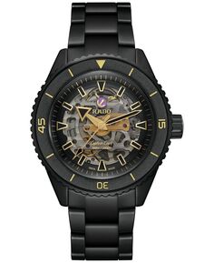 Мужские швейцарские автоматические часы Captain Cook из черной высокотехнологичной керамики с браслетом, 43 мм, ограниченная серия Rado