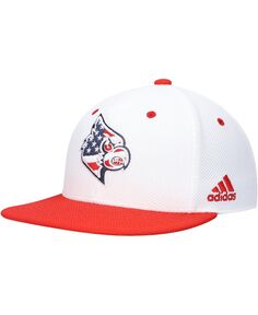 Мужская белая бейсбольная кепка Louisville Cardinals On-Field adidas