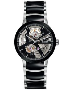 Мужские швейцарские автоматические часы Centrix с открытым сердцем, двухцветные часы-браслет из нержавеющей стали и высокотехнологичной керамики, 38 мм R30178152 Rado