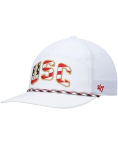 Мужская белая кепка &apos;47 USC Trojans со звездами и полосками и флагом Flutter Hitch Snapback &apos;47 Brand