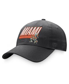 Мужская темно-серая регулируемая шляпа Miami Hurricanes Slice Top of the World