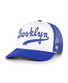 Мужская белая кепка Los Angeles Dodgers из пенопласта с надписью Trucker Snapback &apos;47 Brand