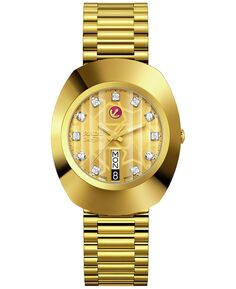 Мужские швейцарские автоматические оригинальные золотистые часы-браслет из нержавеющей стали, 35 мм Rado