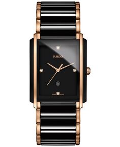 Мужские швейцарские двухцветные часы с браслетом из нержавеющей стали и керамики с бриллиантами и бриллиантами 31x41 мм R20207712 Rado