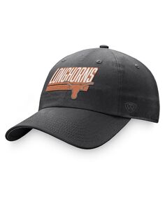 Мужская темно-серая регулируемая шляпа Texas Longhorns Slice Top of the World
