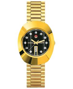 Часы мужские швейцарские автоматические оригинальный браслет из нержавеющей стали с золотым PVD-покрытием 35 мм R12413613 Rado