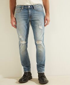 Мужские потертые узкие зауженные джинсы GUESS