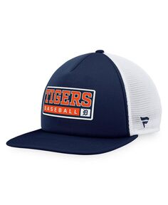 Мужская темно-синяя белая кепка Detroit Tigers Foam Trucker Snapback Majestic