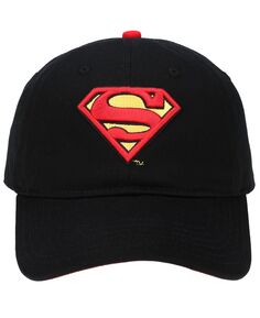 Мужская бейсболка DC Comics Superman с низким профилем, неструктурированная шляпа для папы, регулируемая бейсболка Warner Brothers